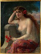 Emile Vernon Girl with a Poppy oil painting